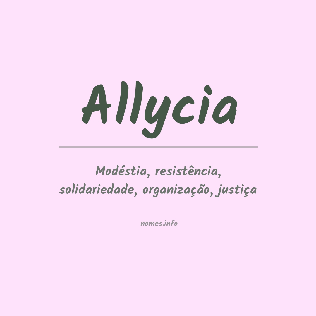 Significado do nome Allycia