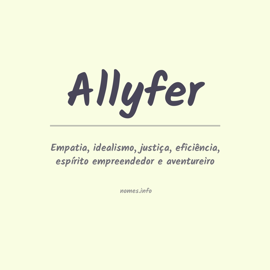 Significado do nome Allyfer