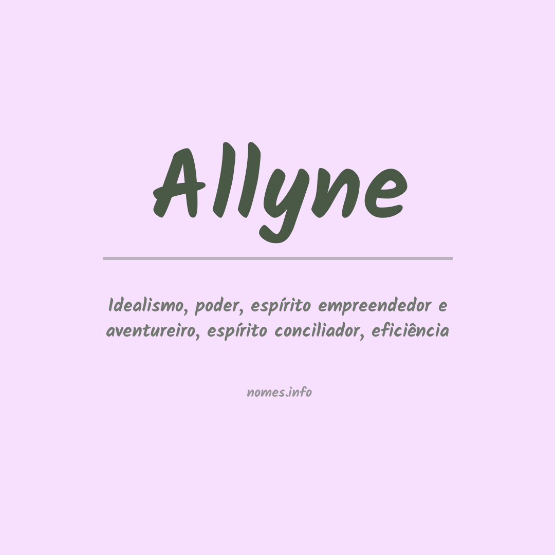 Significado do nome Allyne