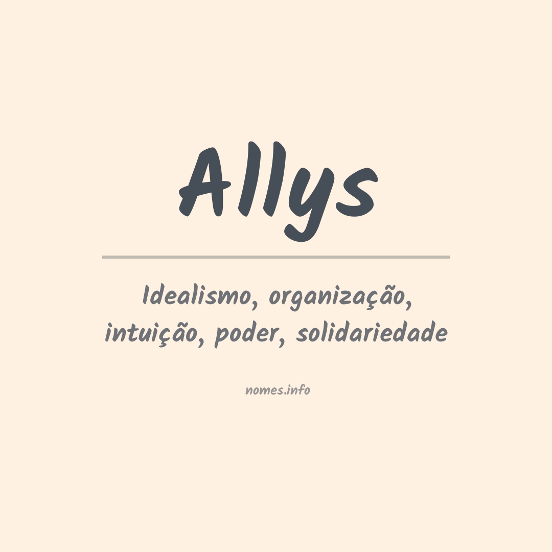 Significado do nome Allys