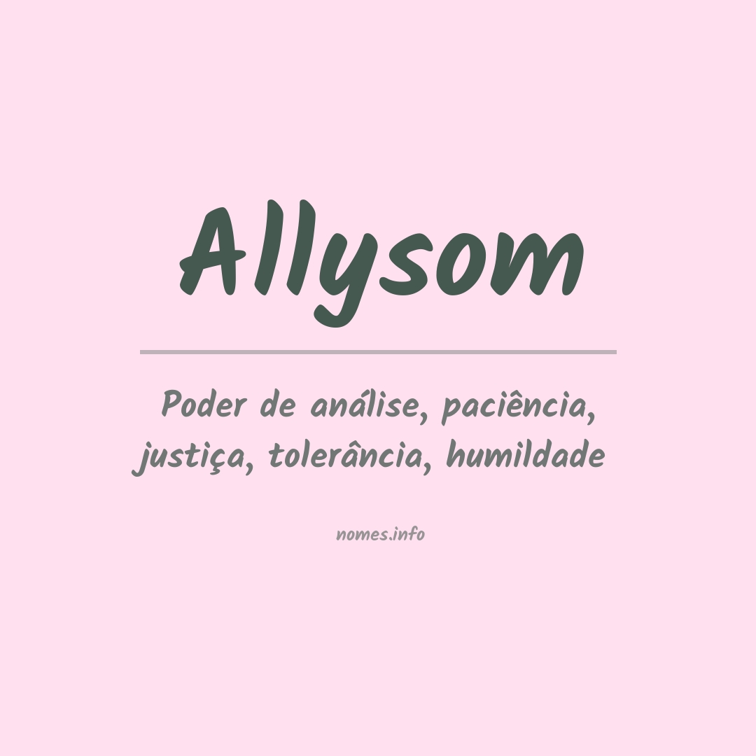 Significado do nome Allysom