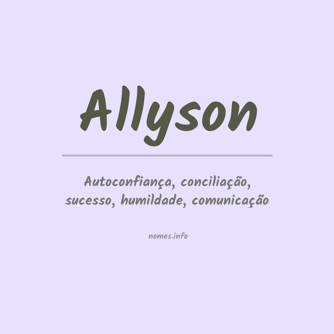 Significado do nome Allyson