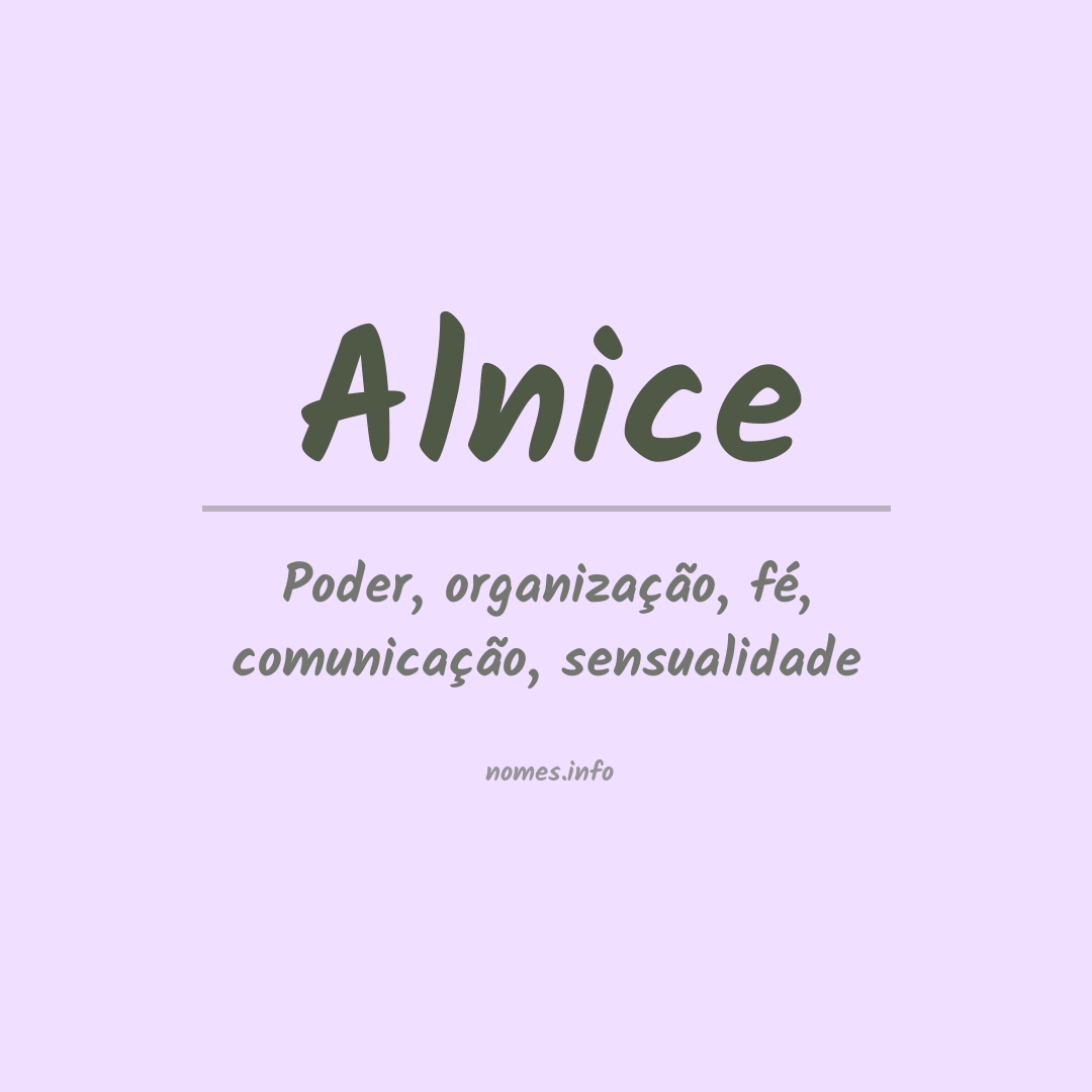 Significado do nome Alnice