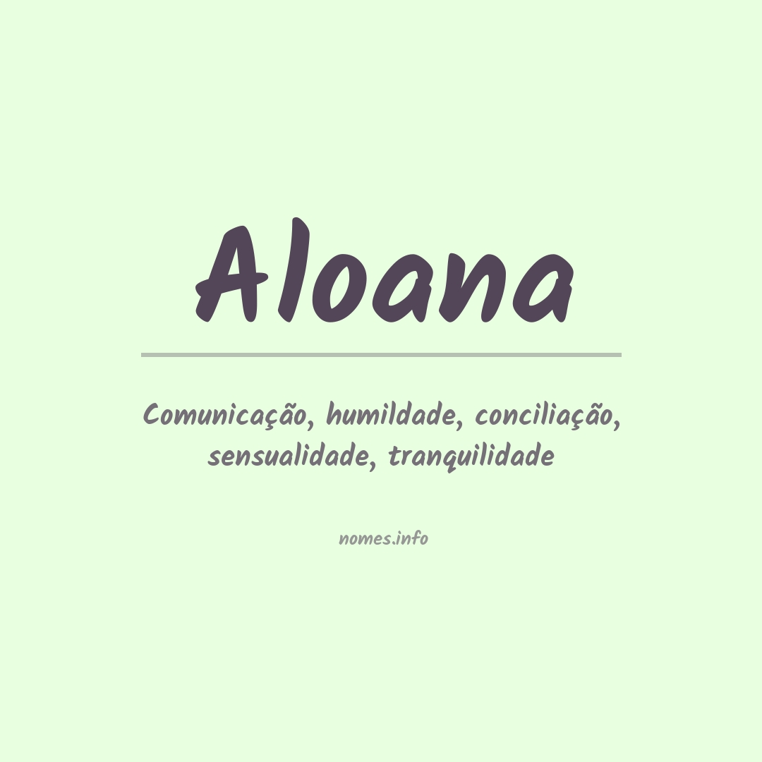 Significado do nome Aloana