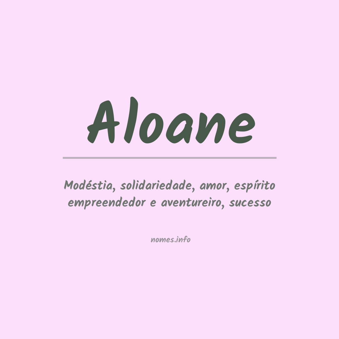 Significado do nome Aloane