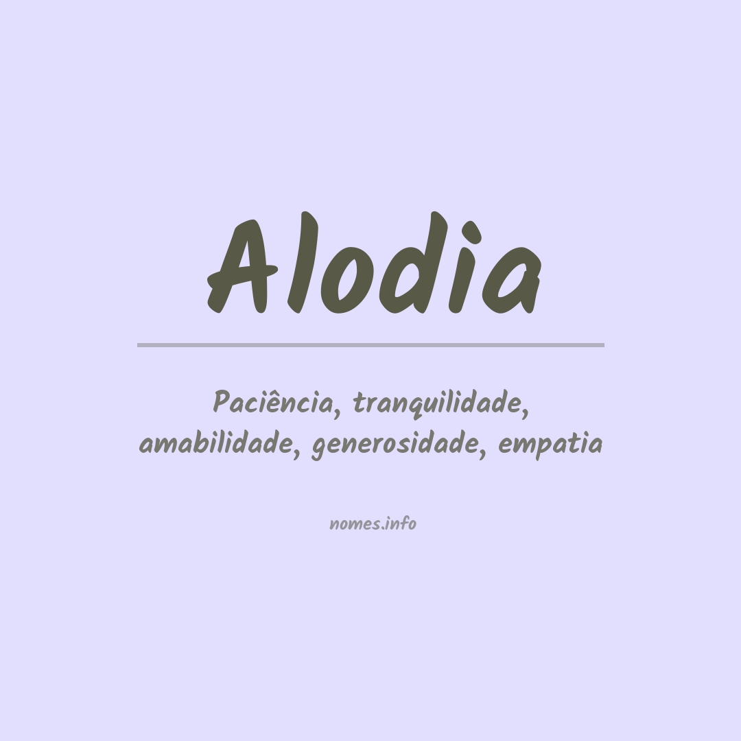 Significado do nome Alodia