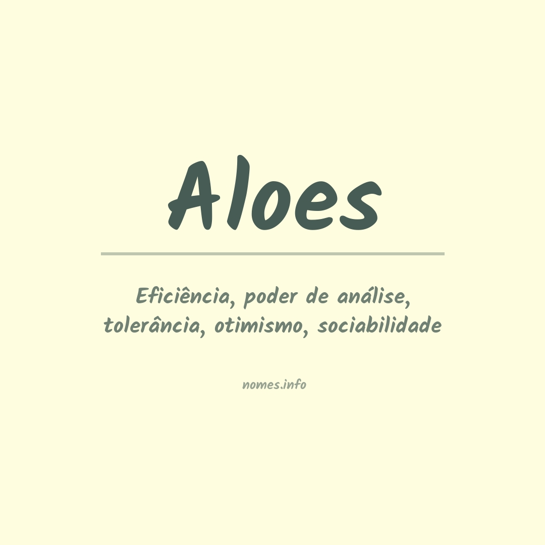 Significado do nome Aloes