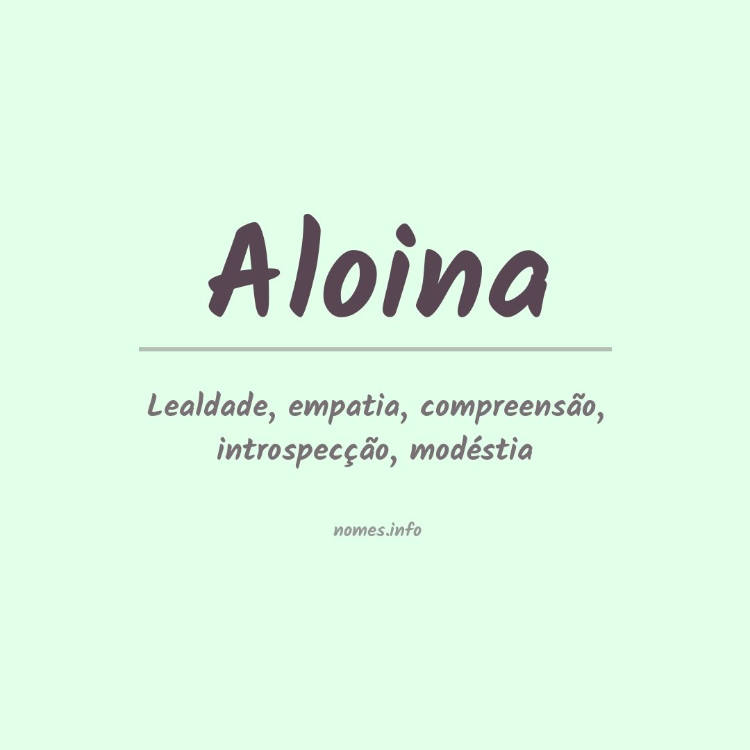 Significado do nome Aloina