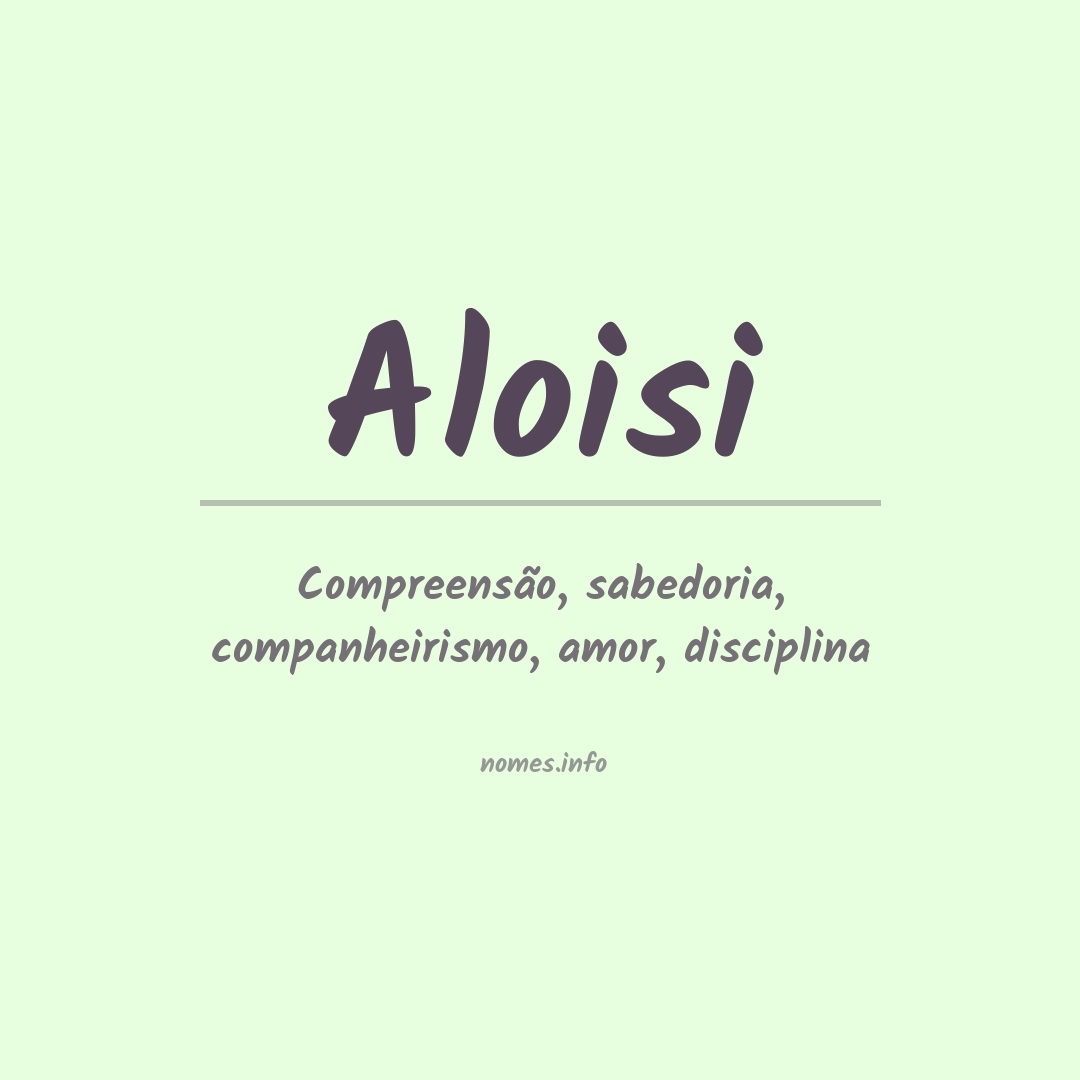 Significado do nome Aloisi