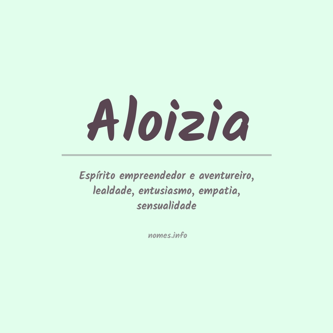 Significado do nome Aloizia
