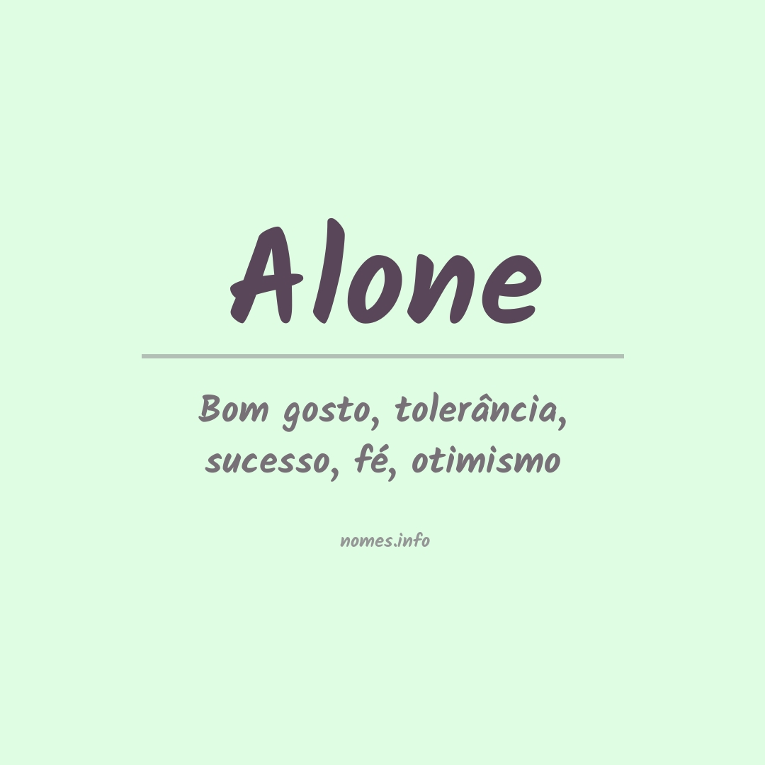 Significado do nome Alone