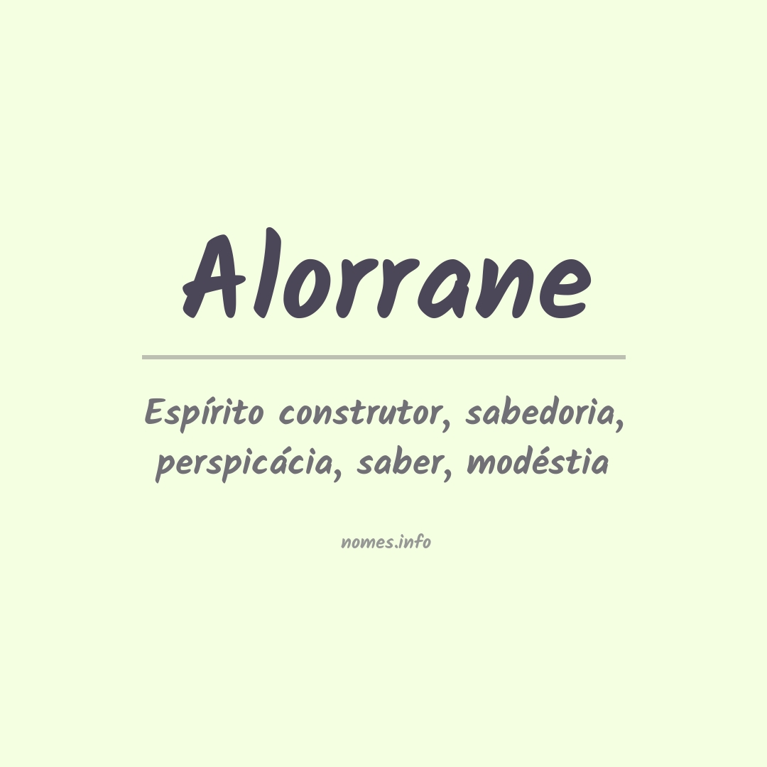 Significado do nome Alorrane