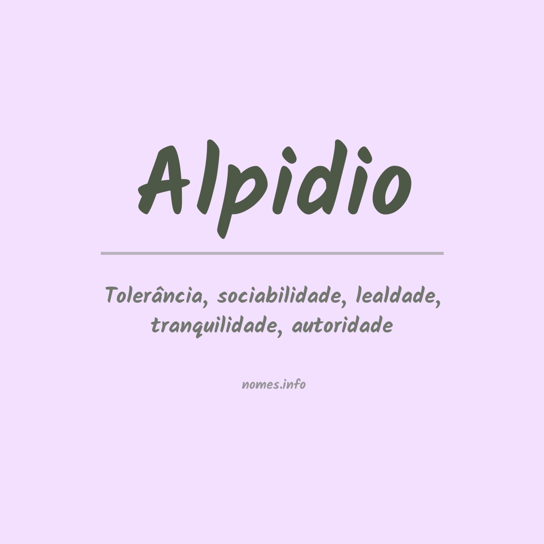 Significado do nome Alpidio