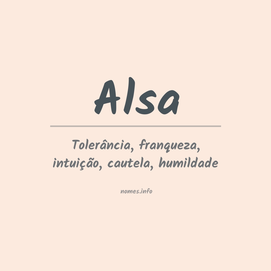 Significado do nome Alsa