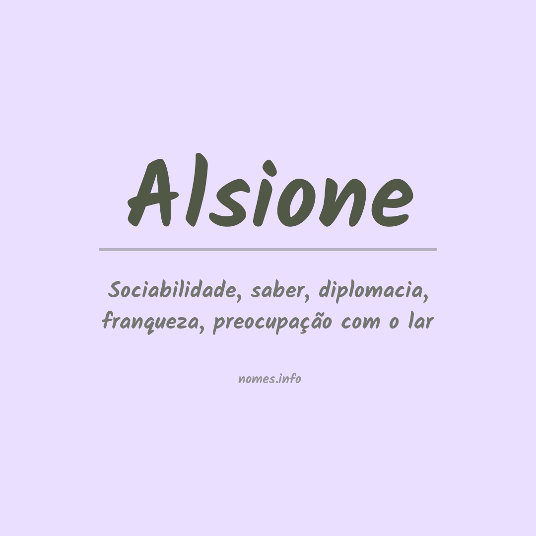Significado do nome Alsione