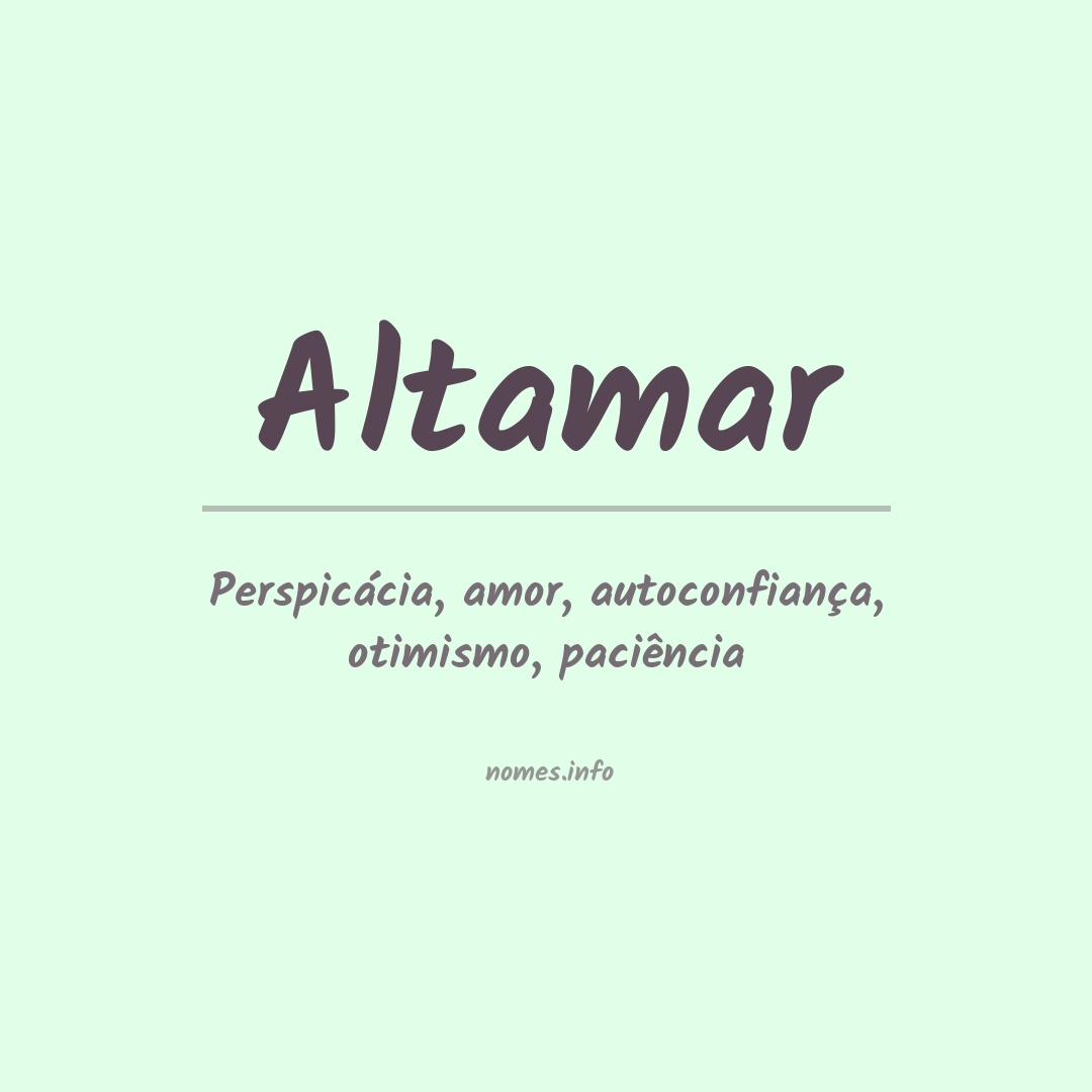 Significado do nome Altamar