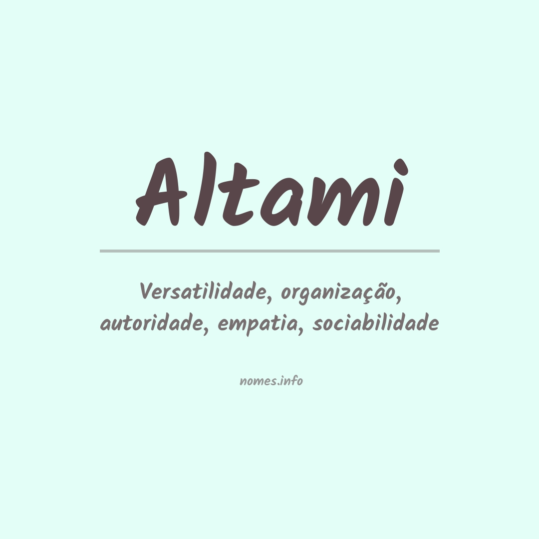 Significado do nome Altami