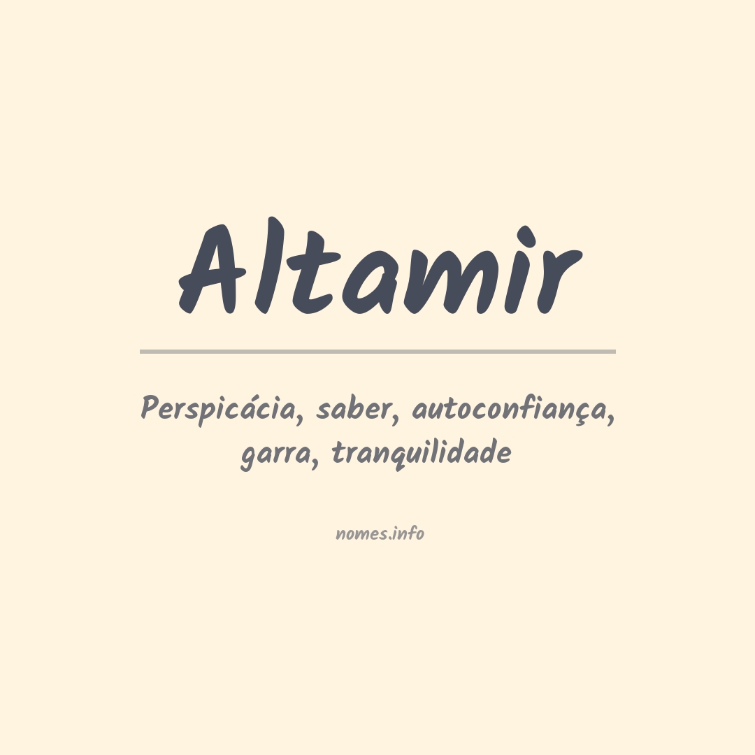 Significado do nome Altamir