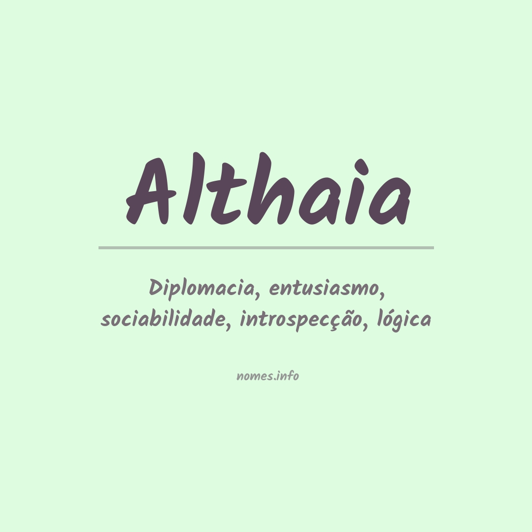 Significado do nome Althaia