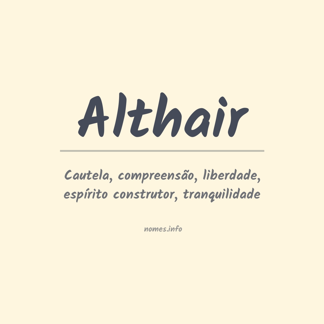 Significado do nome Althair