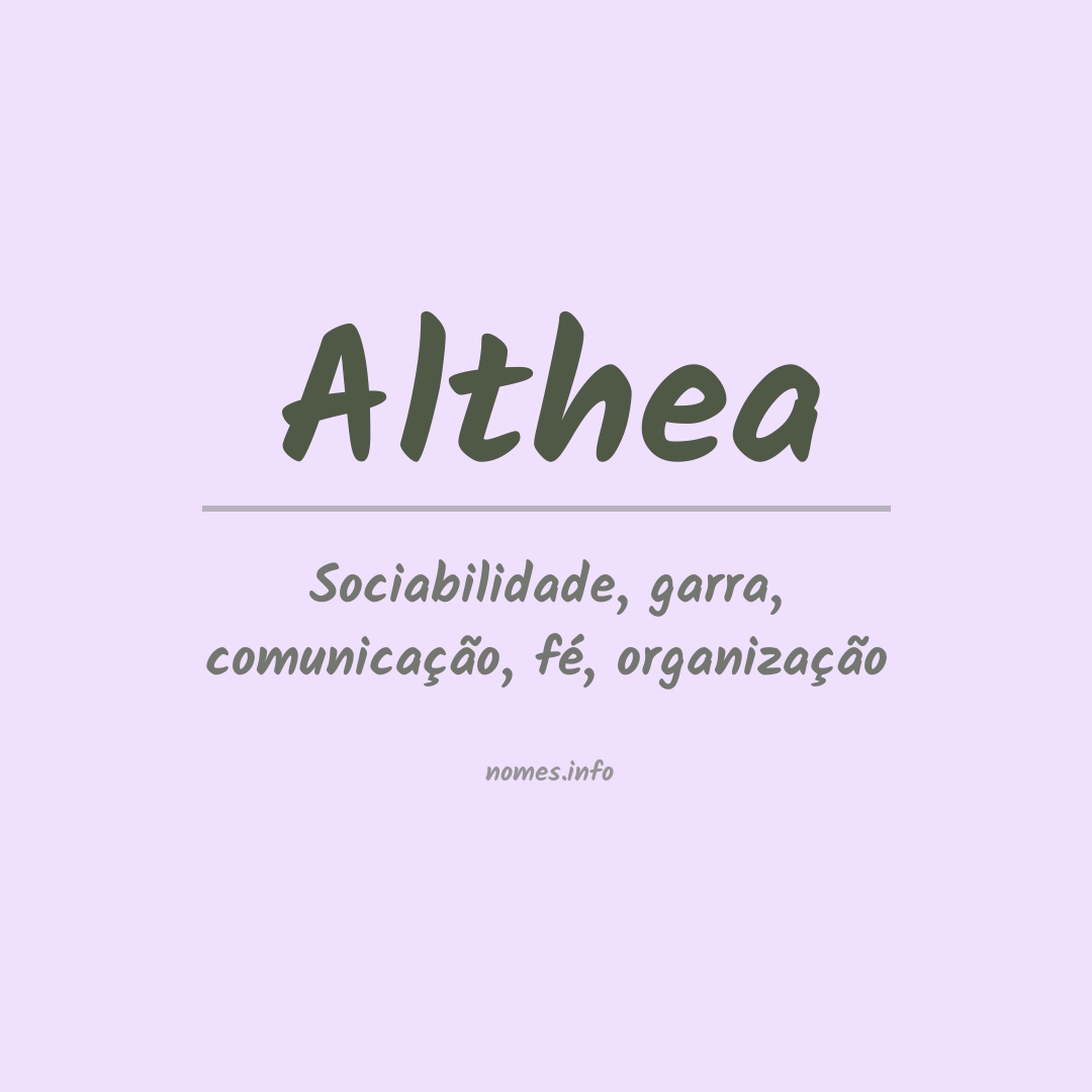 Significado do nome Althea