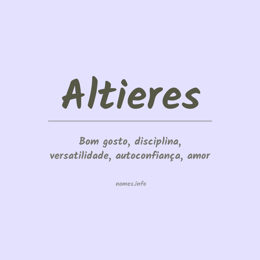 Significado do nome Altieres