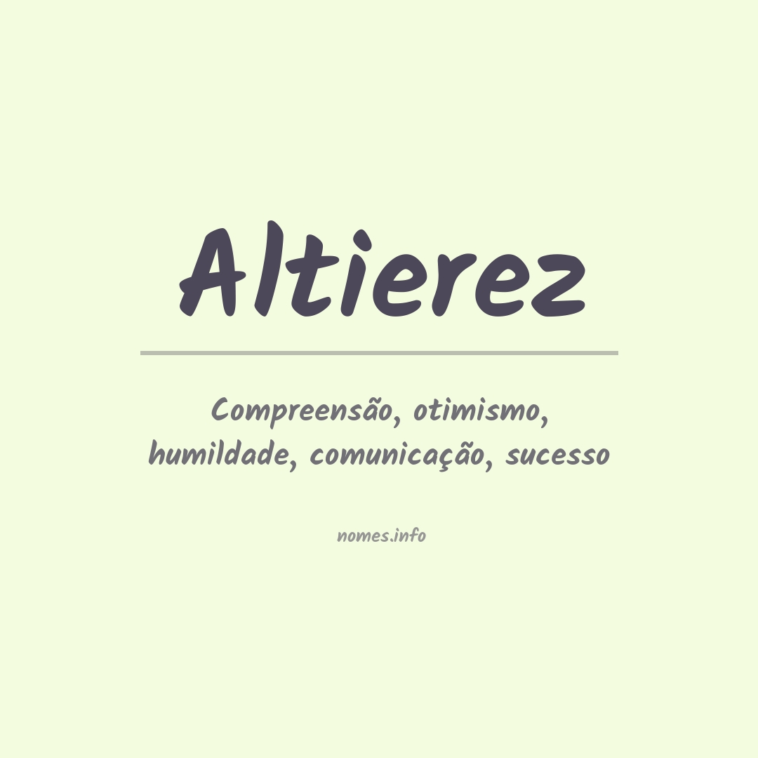 Significado do nome Altierez