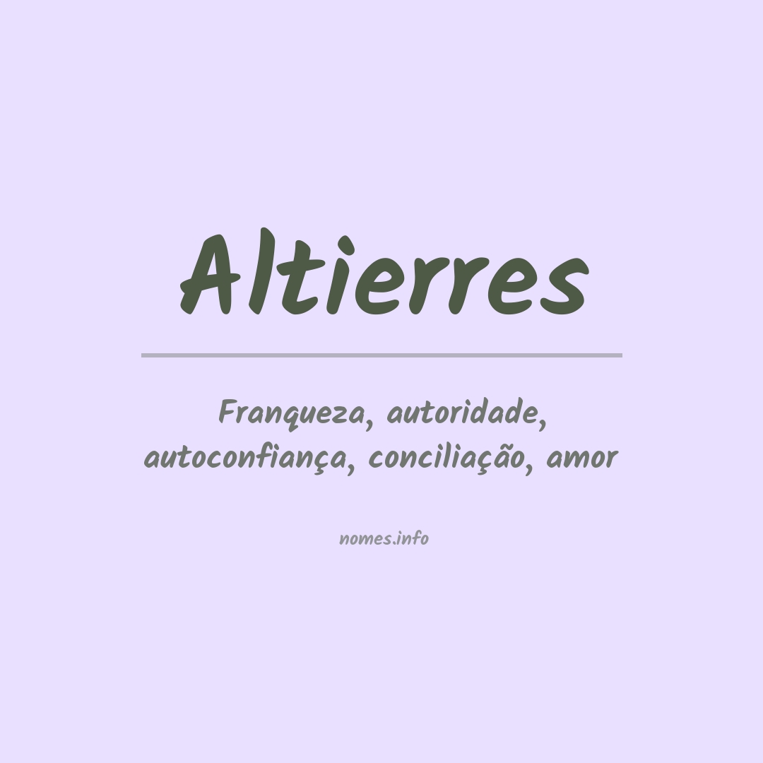 Significado do nome Altierres