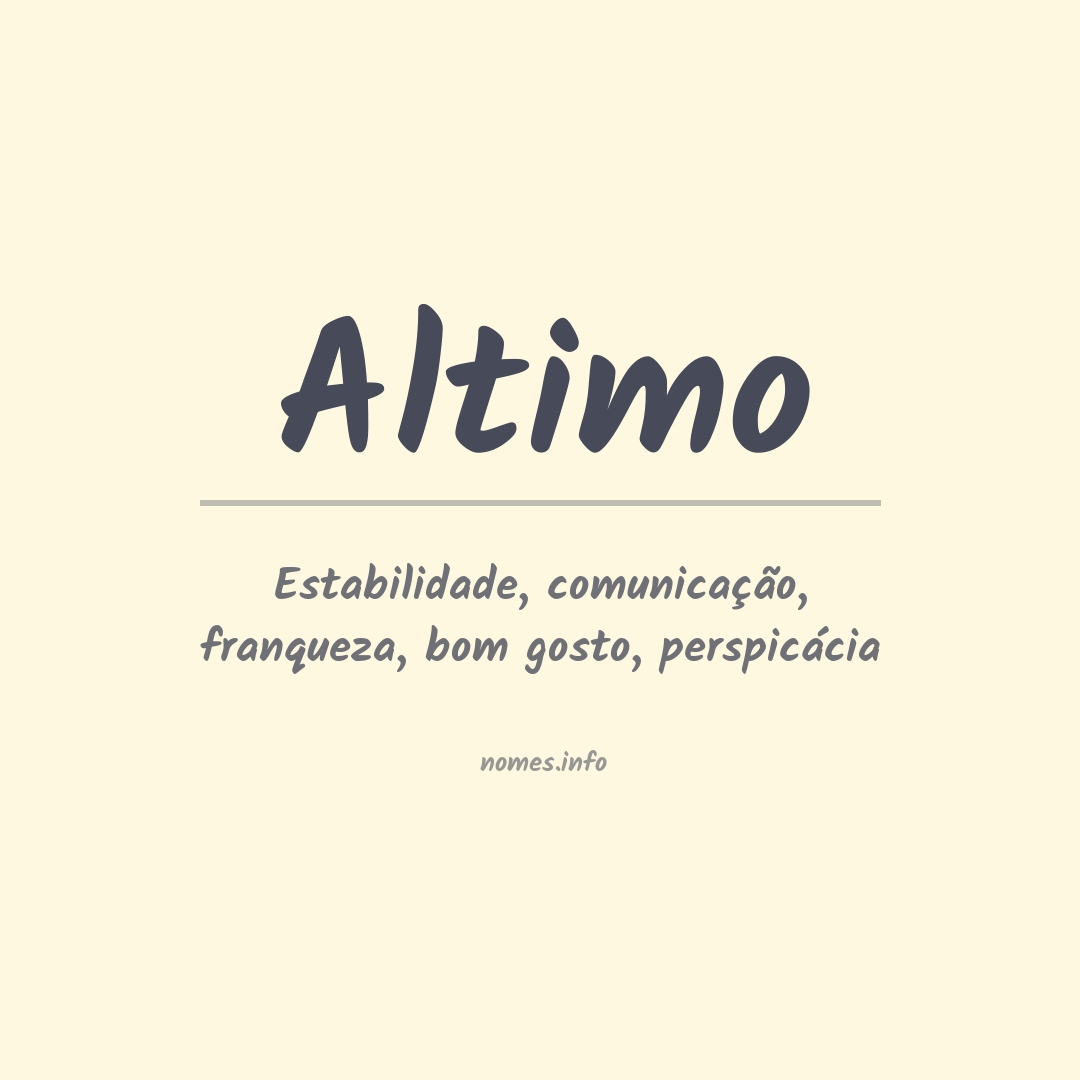 Significado do nome Altimo