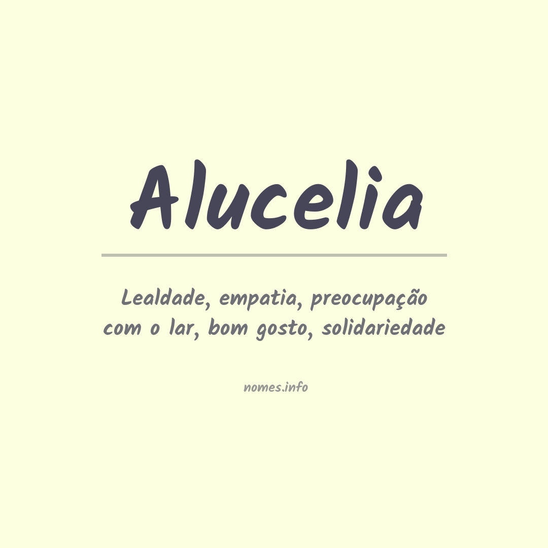 Significado do nome Alucelia