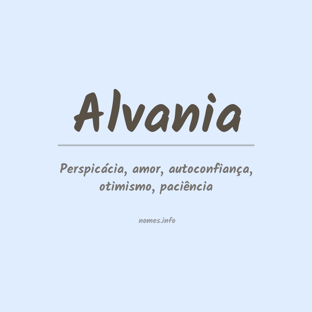 Significado do nome Alvania