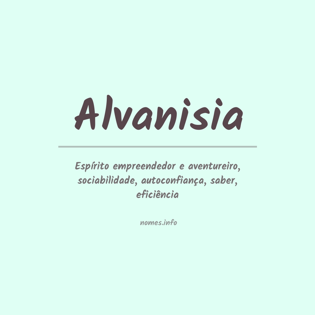 Significado do nome Alvanisia