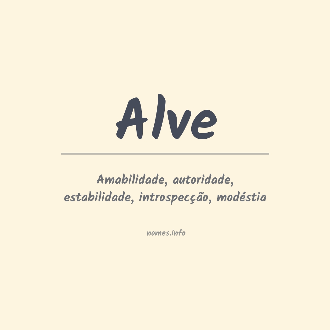 Significado do nome Alve