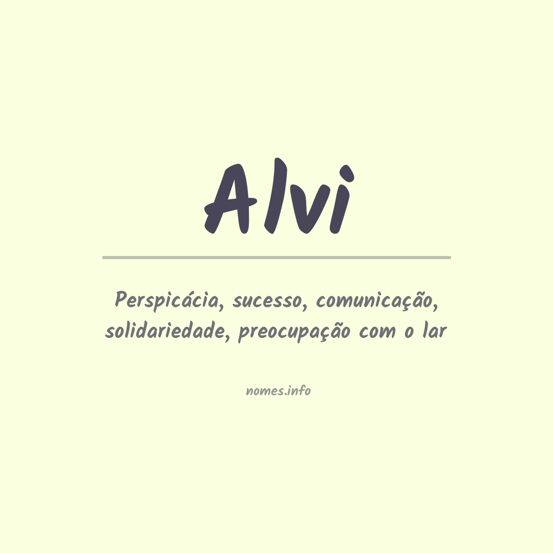 Significado do nome Alvi