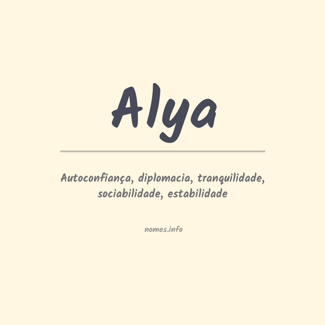 Significado do nome Alya