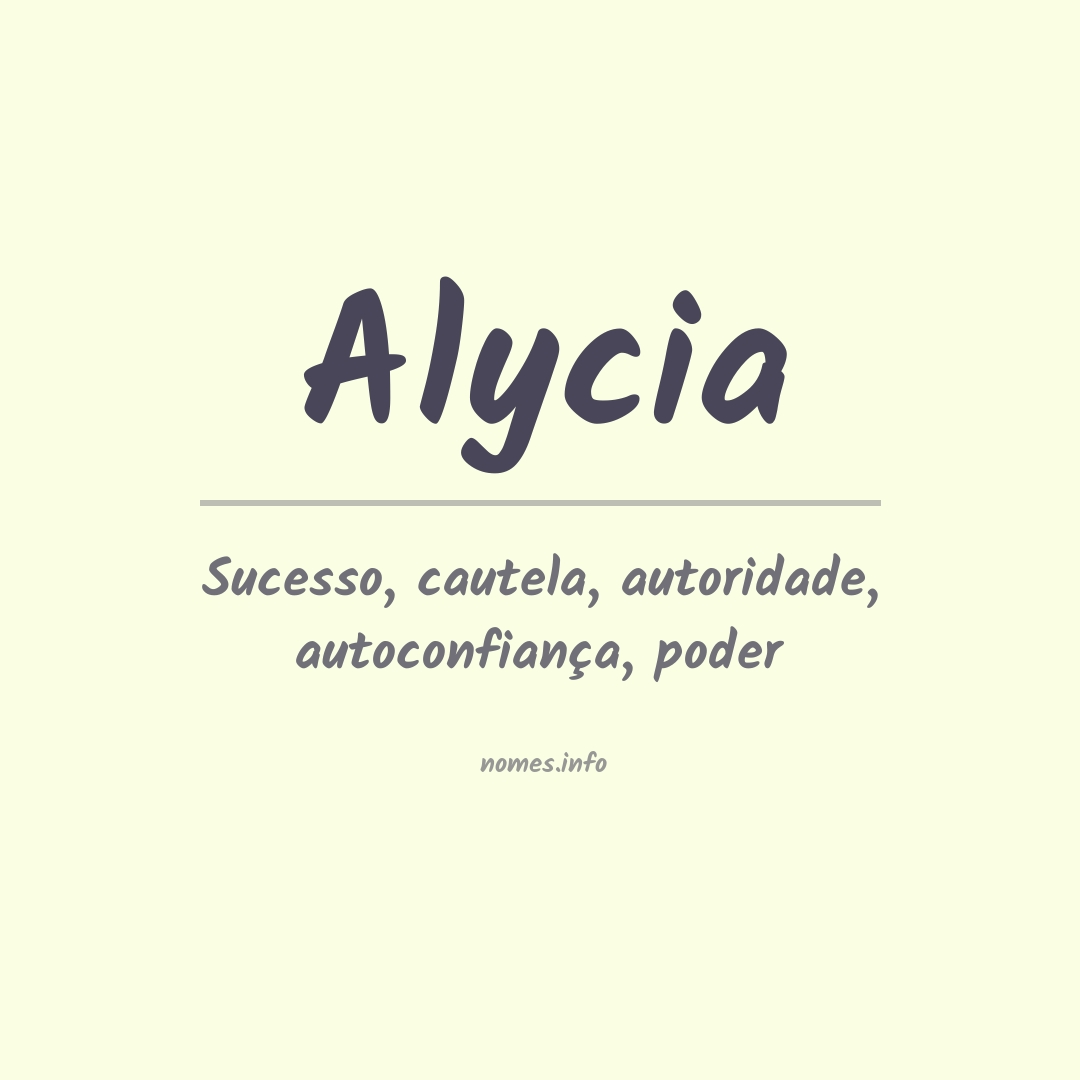 Significado do nome Alycia