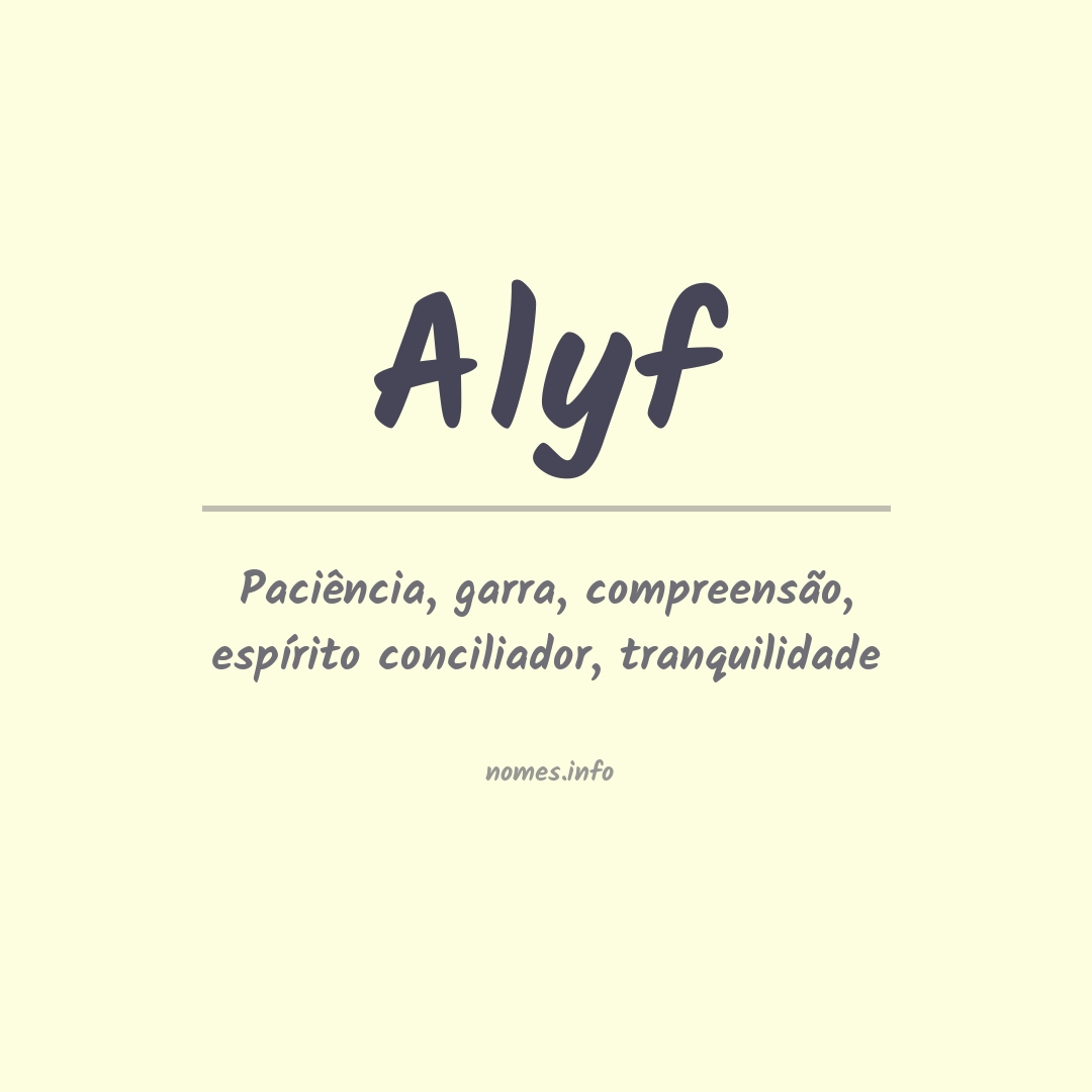 Significado do nome Alyf