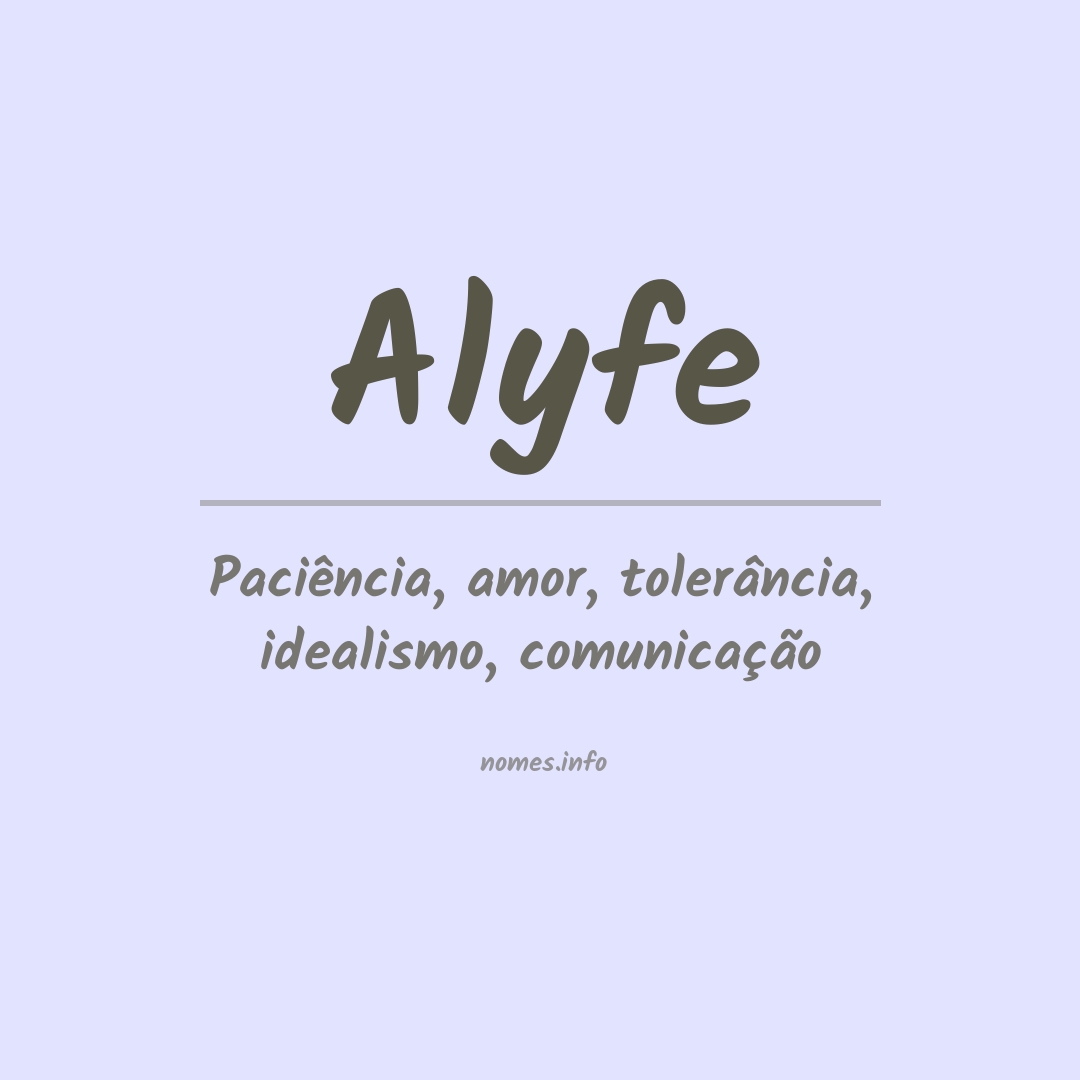 Significado do nome Alyfe