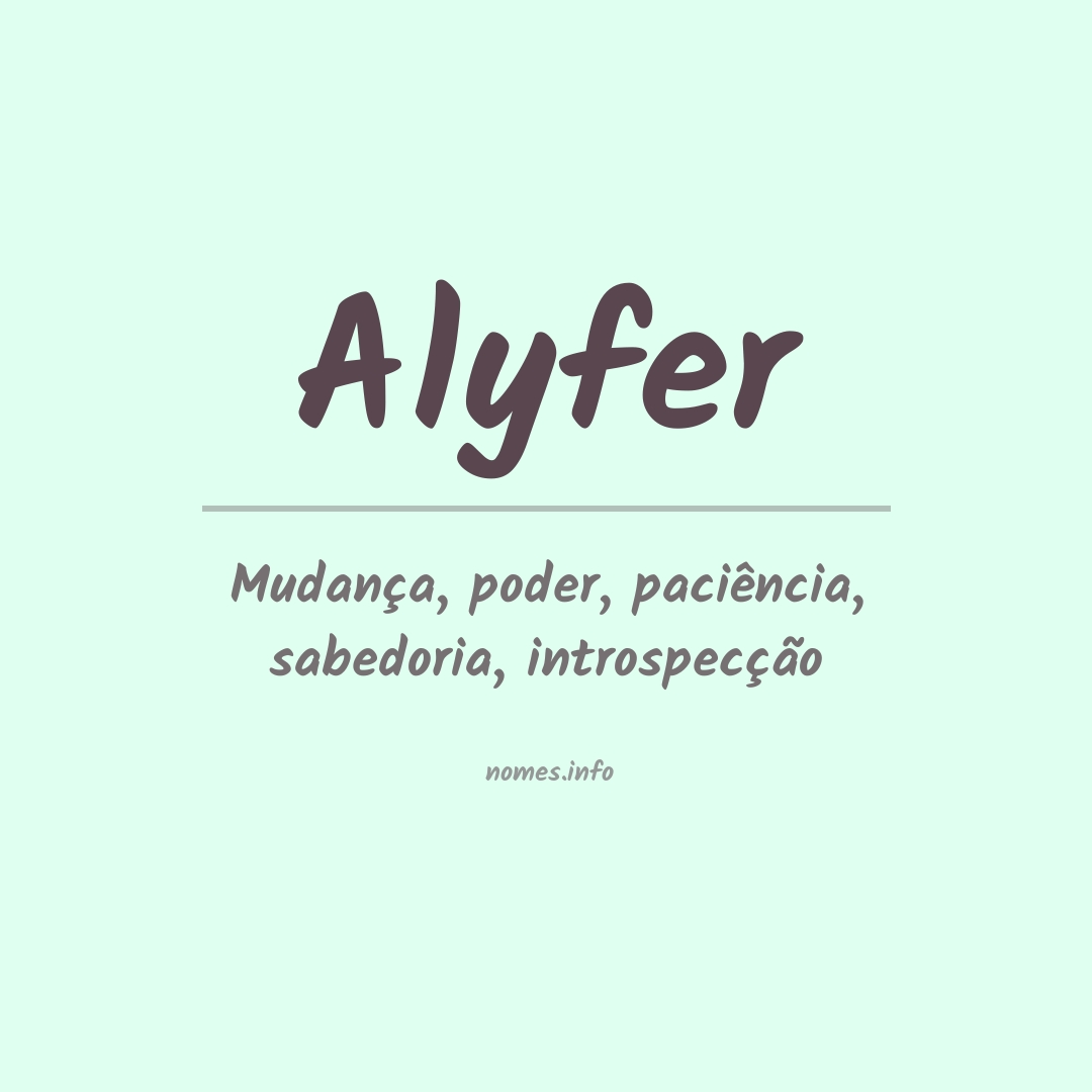 Significado do nome Alyfer