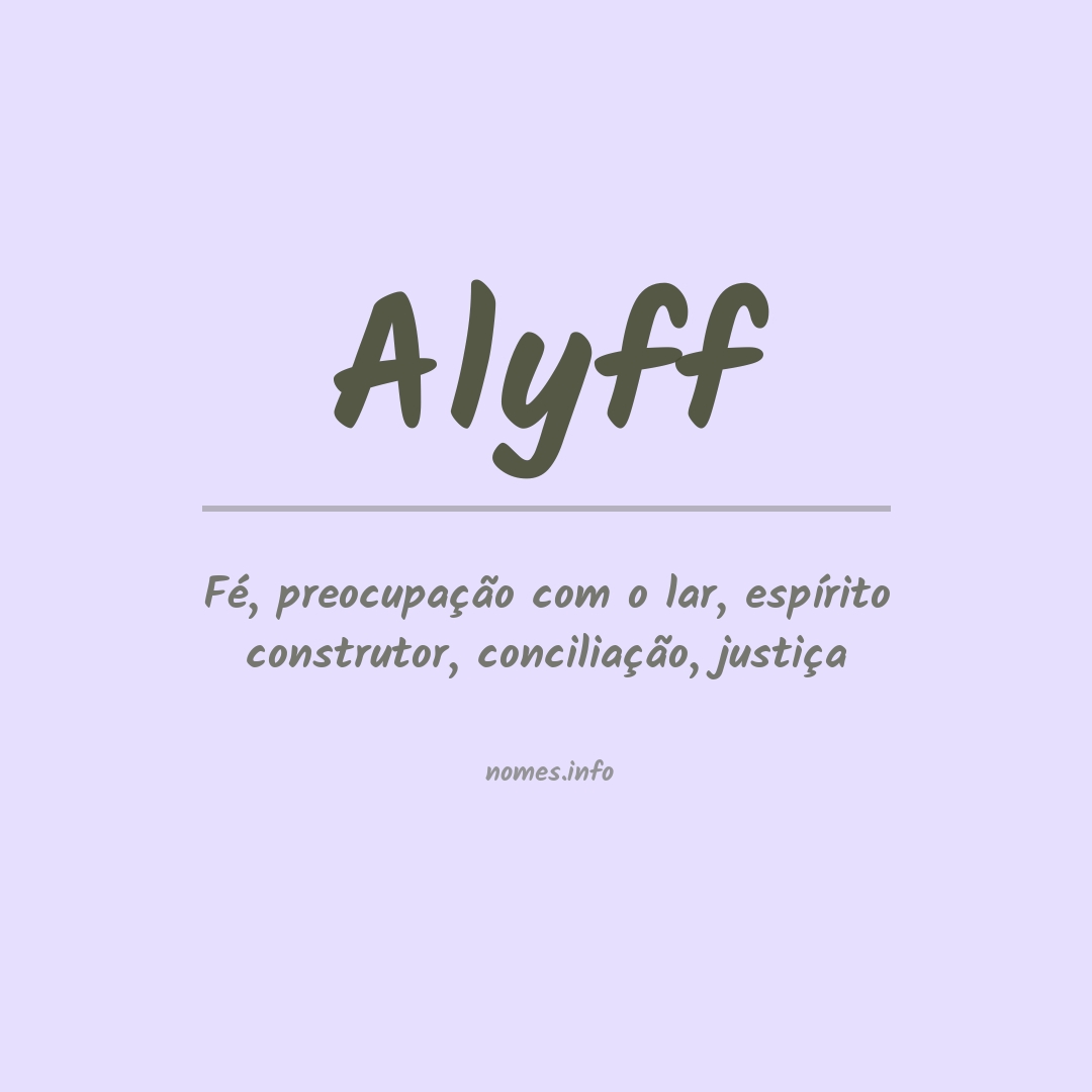 Significado do nome Alyff