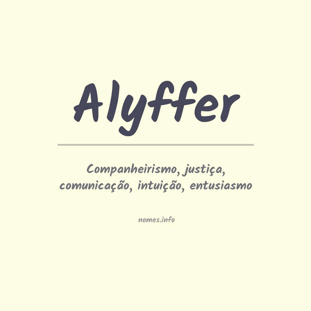 Significado do nome Alyffer