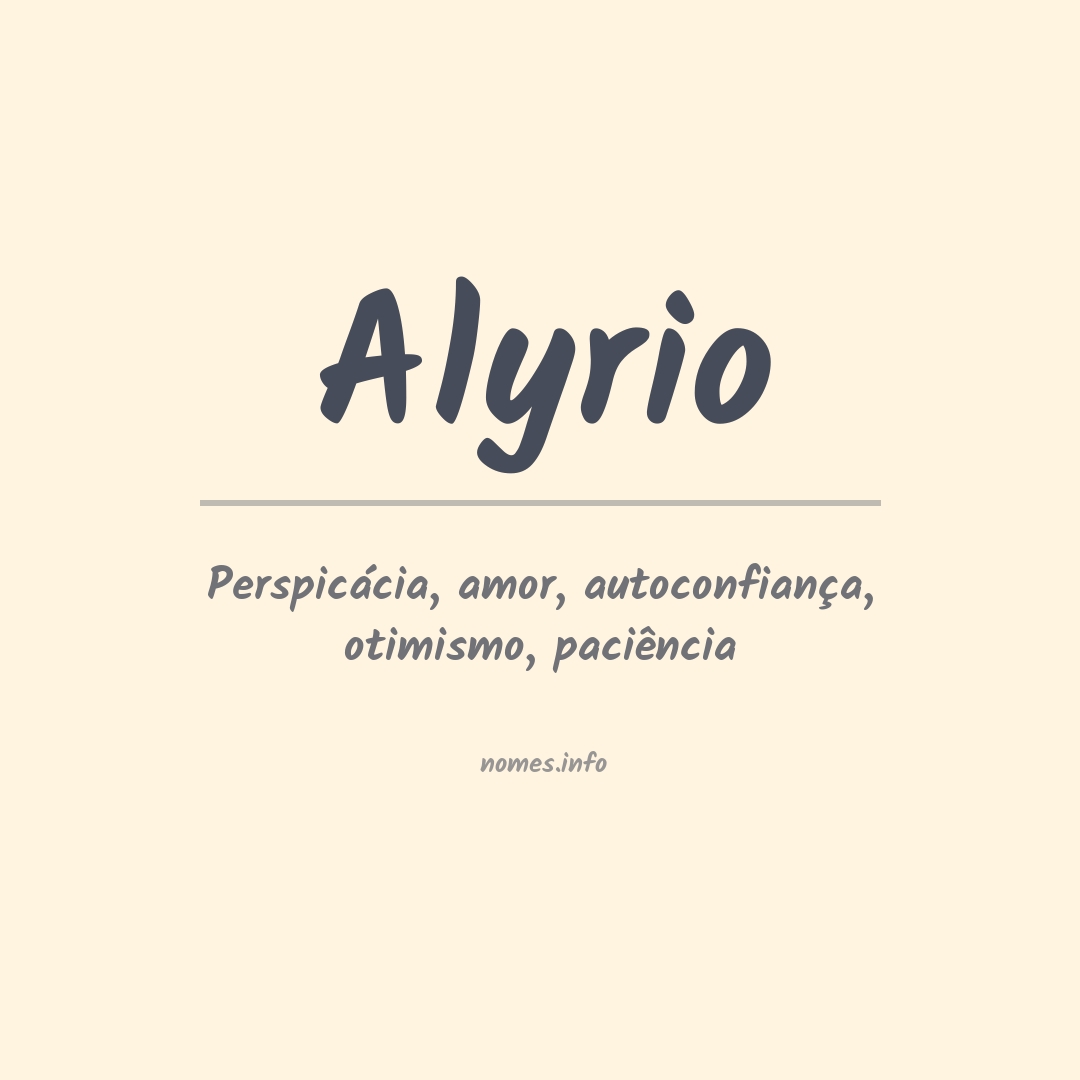 Significado do nome Alyrio
