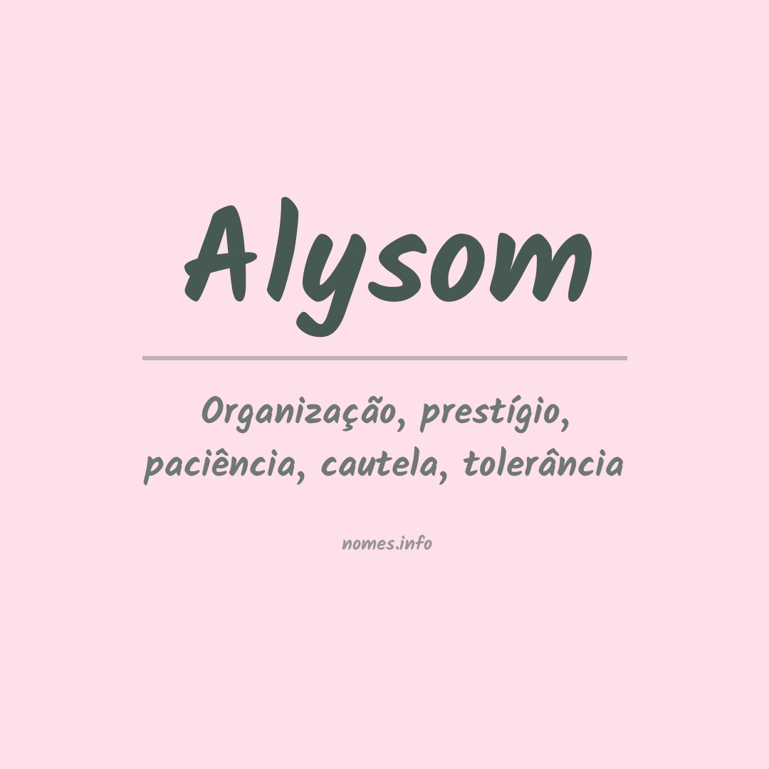 Significado do nome Alysom