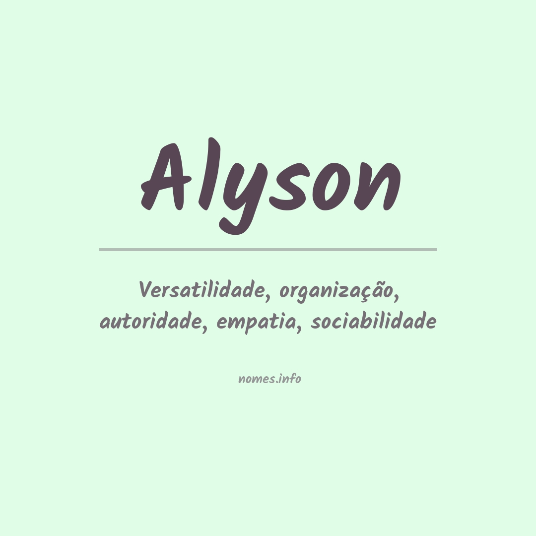 Significado do nome Alyson