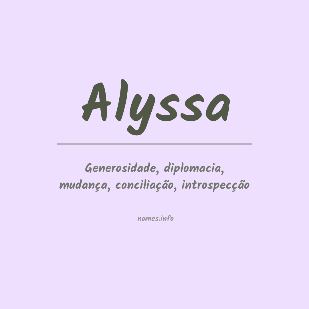 Significado do nome Alyssa