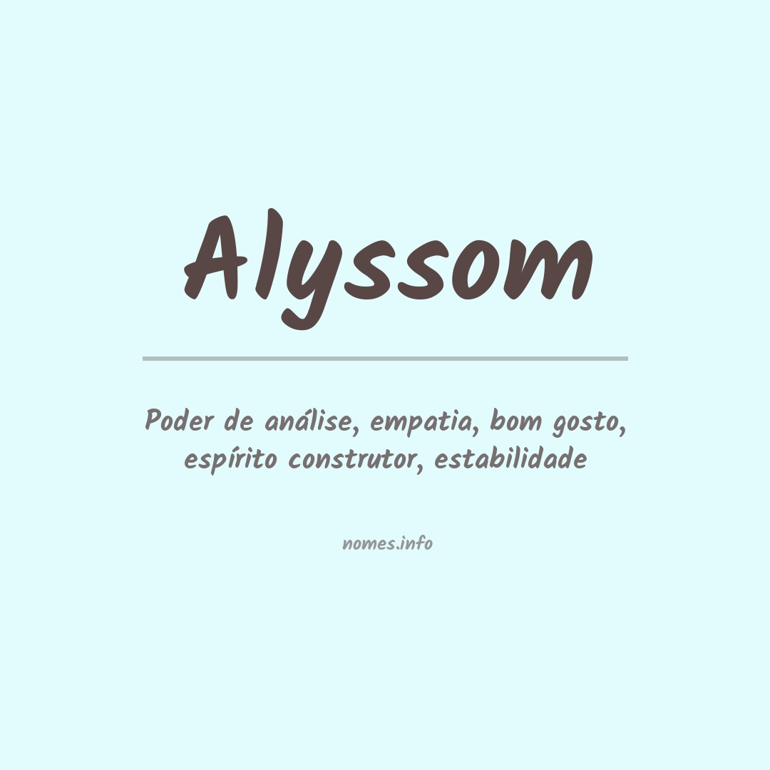 Significado do nome Alyssom