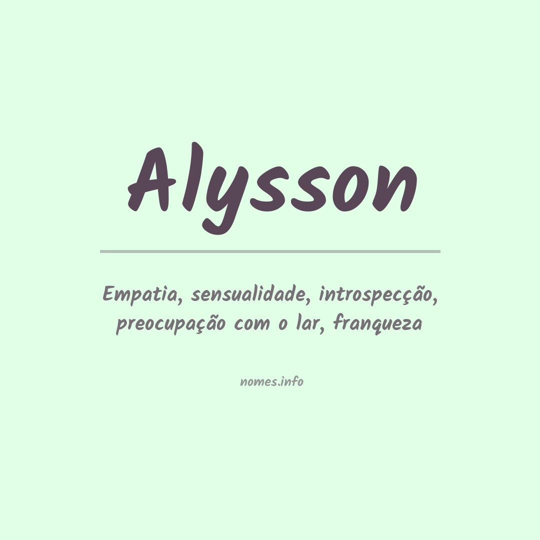 Significado do nome Alysson