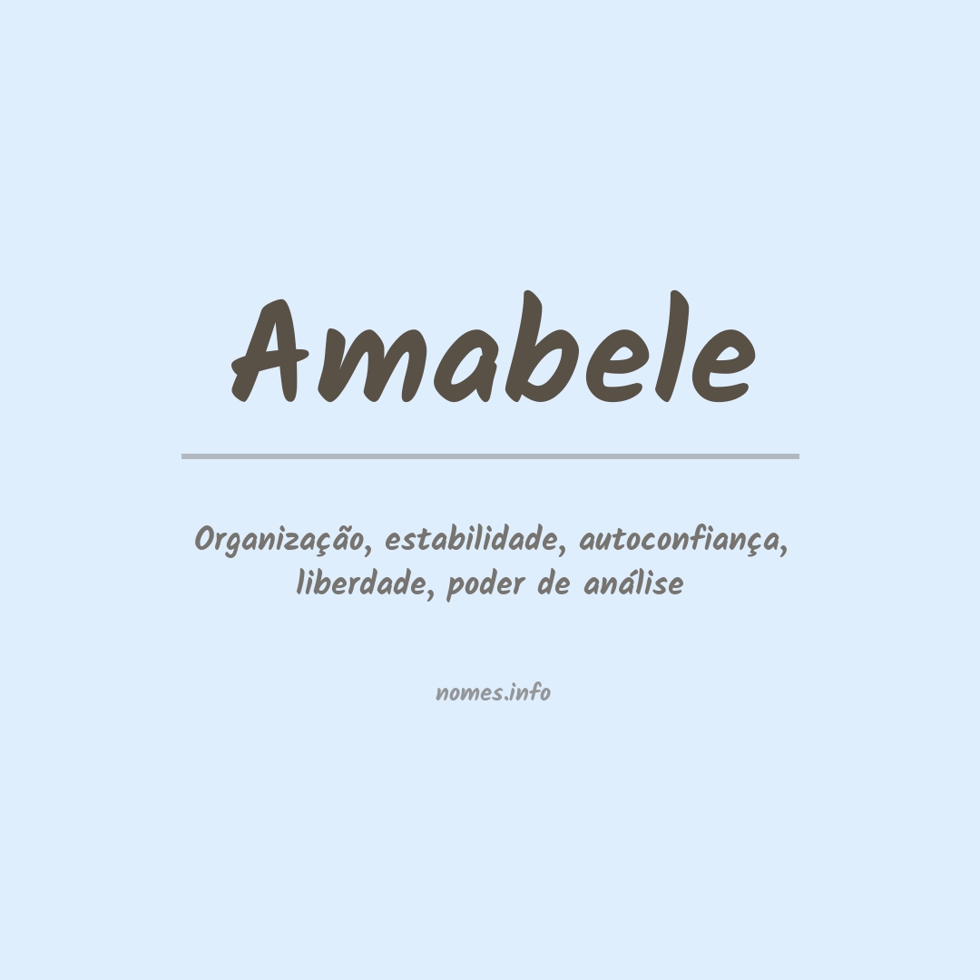 Significado do nome Amabele