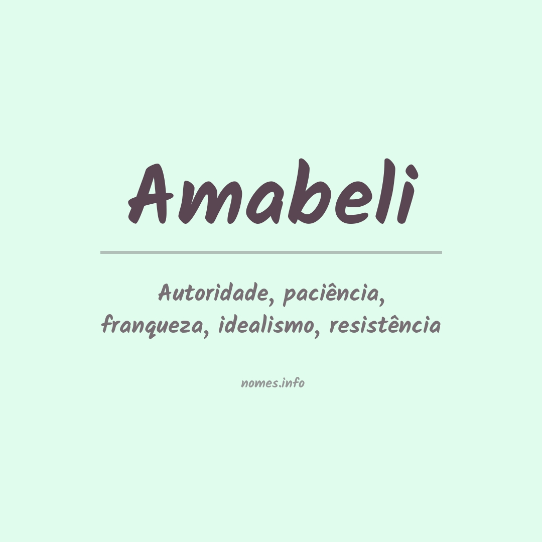 Significado do nome Amabeli