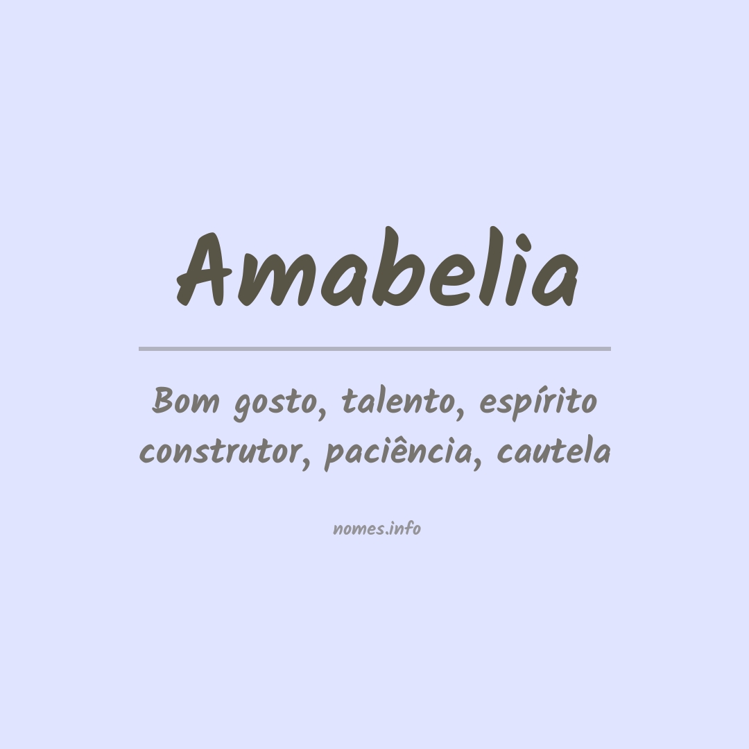 Significado do nome Amabelia